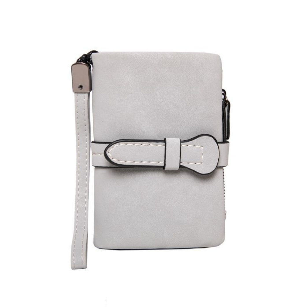 GESSY DOUBLE-LOCKED PURSE WALLET IN GREY