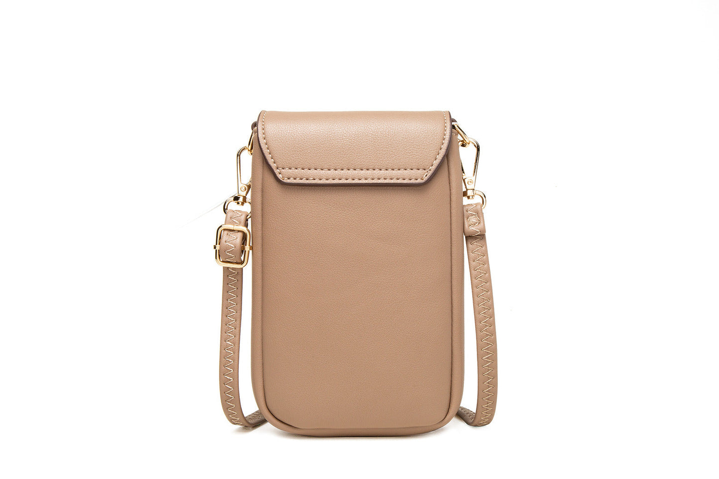 GESSY CROSS BODY FLAP PHONE BAG IN COFFEE