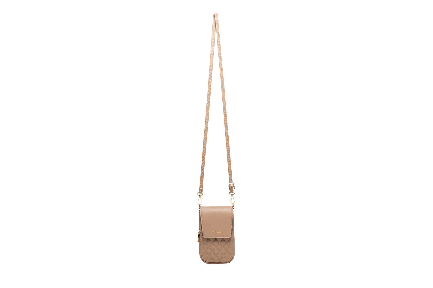 GESSY CROSS BODY FLAP PHONE BAG IN COFFEE