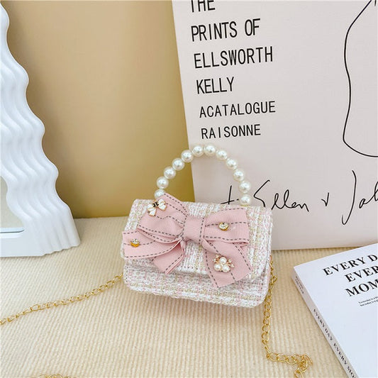 GESSY BUTTERFLY KID HANDBAGS WITH PEARL HANDLE