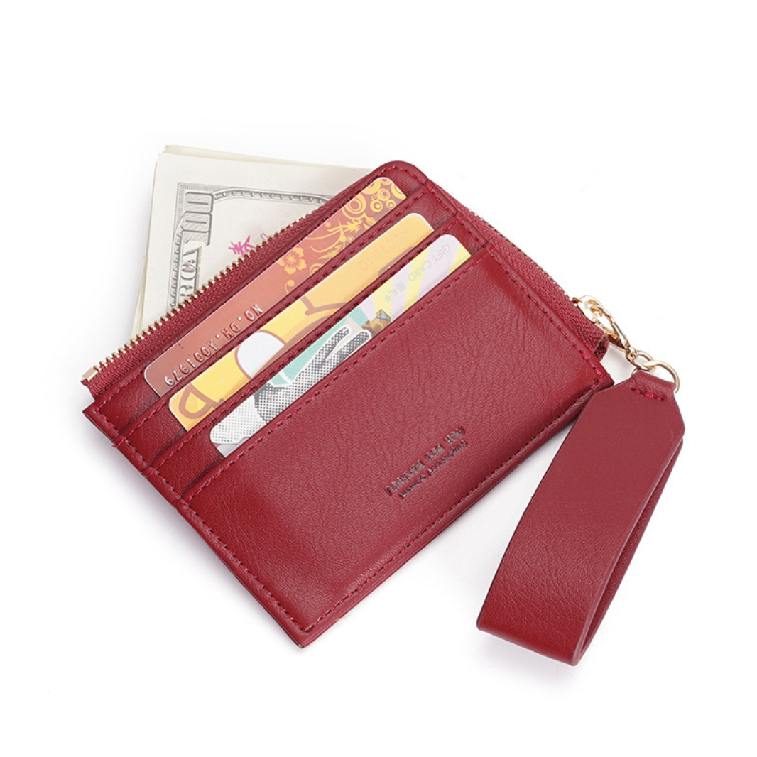 GESSY MULTI-LAYER CARD HOLDER WITH WIDE LANYARD IN PINK