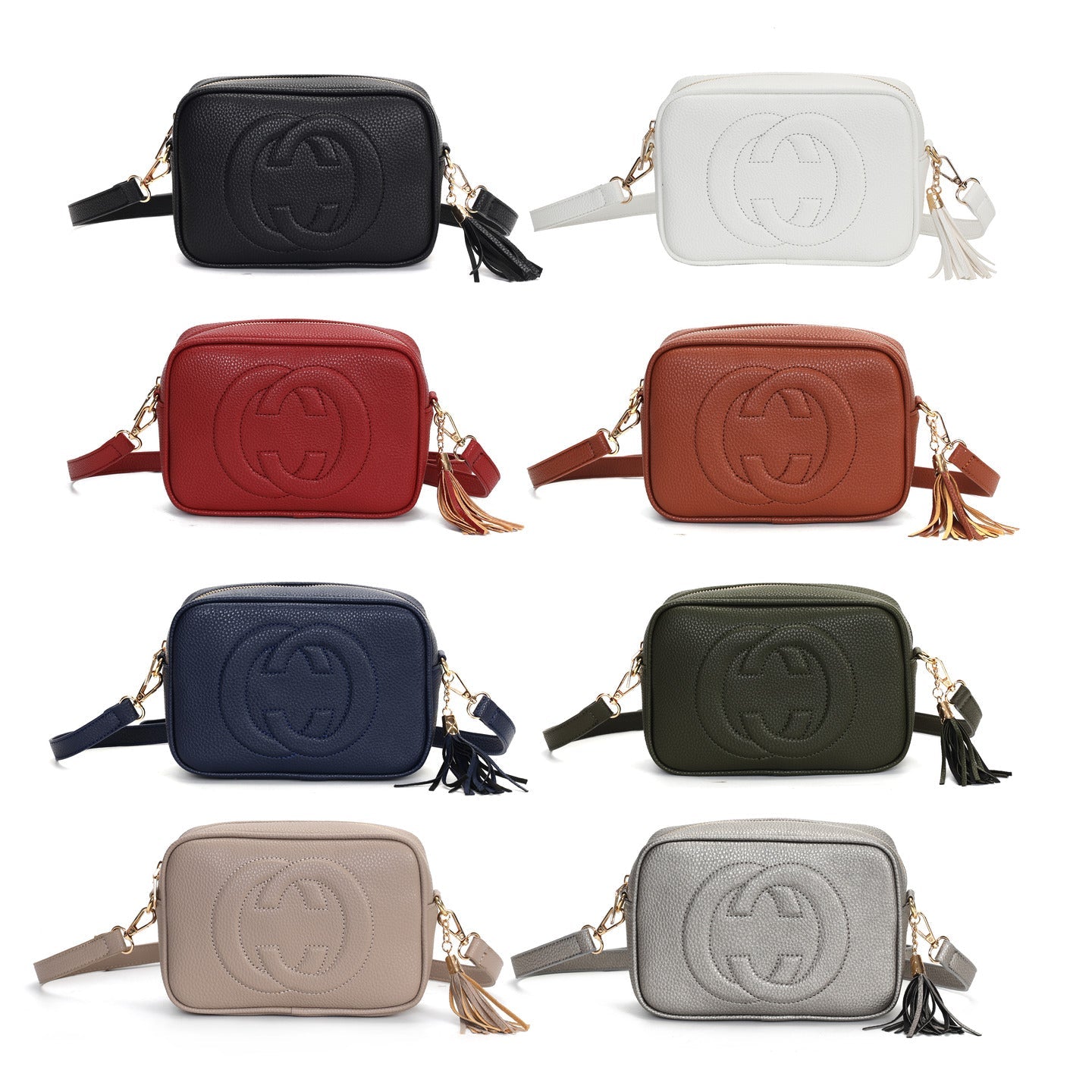 GESSY CAMERA TASSEL CLUTCH HANDBAG IN NAVY
