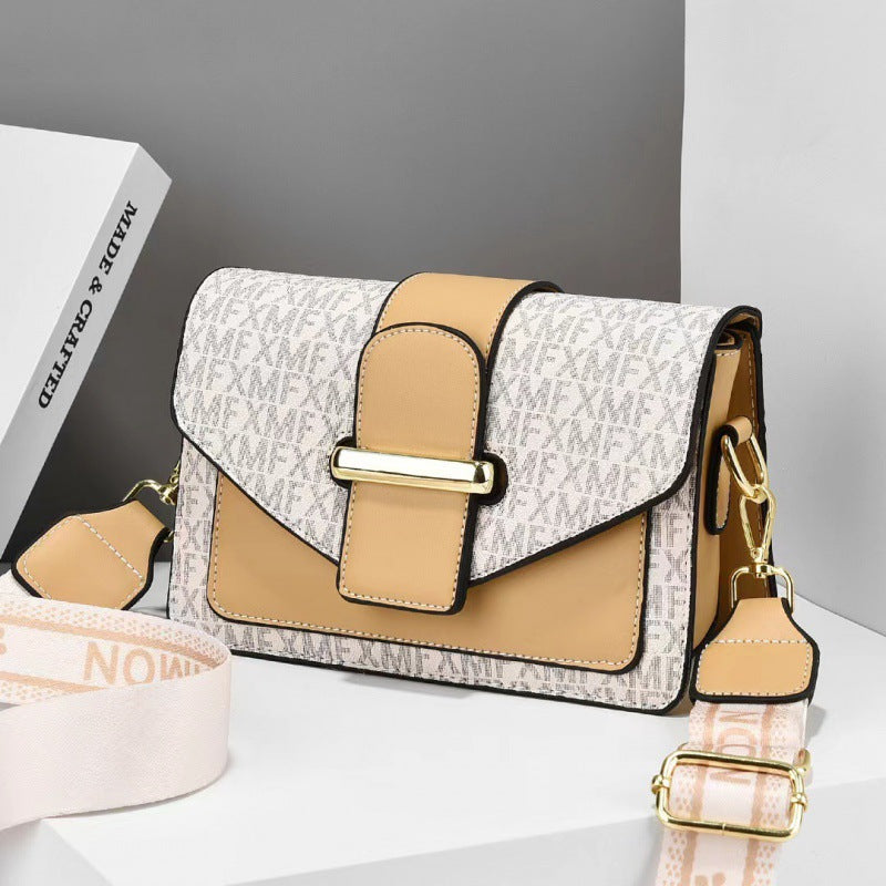 GESSY CLASSIC PRINT CROSSBODY FLAP BAG IN CREAM