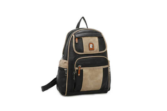 GESSY COLORBLOCK YOUTHFUL BACKPACK IN BLACK/KHAKI