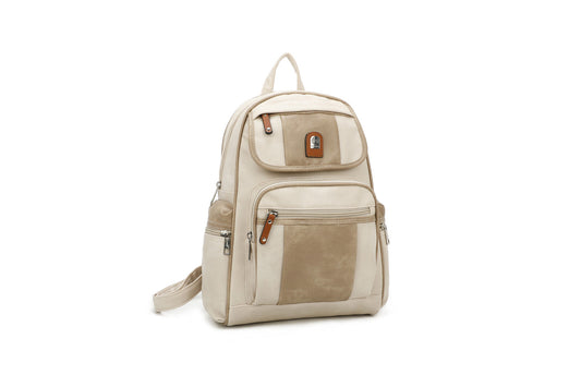GESSY COLORBLOCK YOUTHFUL BACKPACK IN BEIGE