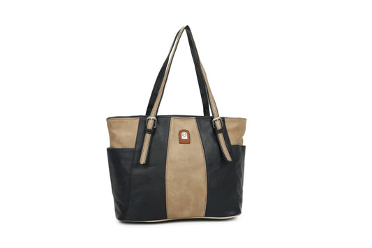 GESSY LARGE CAPACITY COLORBLOCK HANDBAG IN BLUE