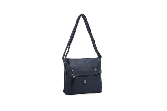 GESSY PU LEATHER HANDBAG IN BLUE