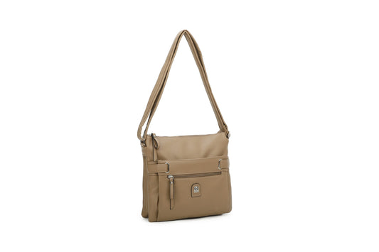 GESSY PU LEATHER HANDBAG IN APRICOT