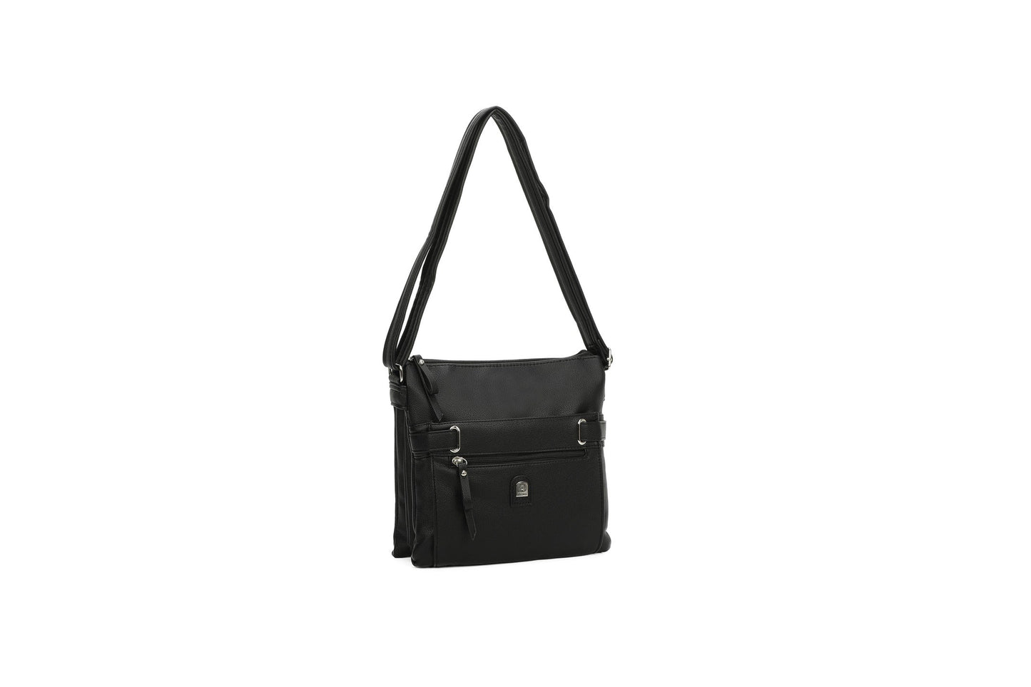 GESSY PU LEATHER HANDBAG IN BLACK