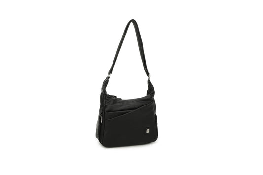 GESSY MULTI-LAYER BUSINESS CROSSBODY BAG IN BLACK