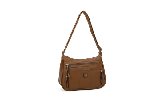 GESSY PU LEATHER CROSSBODY BAG IN BROWM
