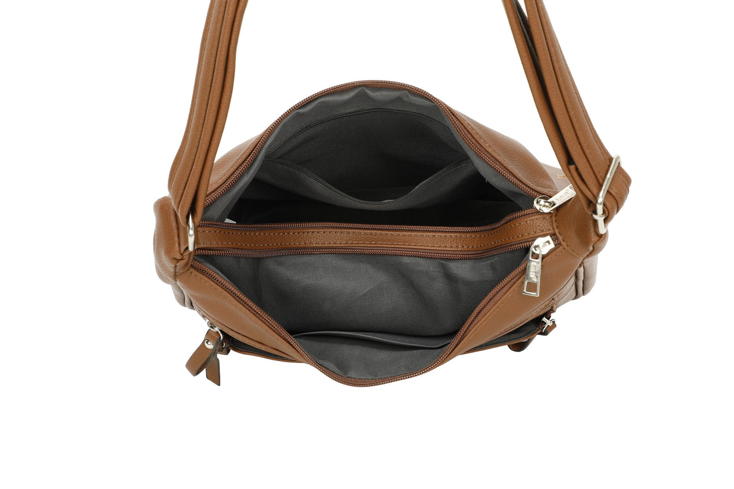 GESSY PU LEATHER CROSSBODY BAG IN BROWM
