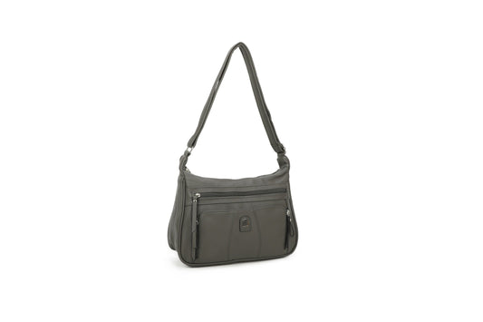 GESSY PU LEATHER CROSSBODY BAG IN GREY