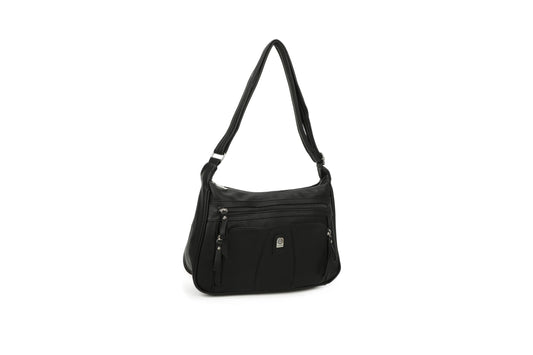 GESSY PU LEATHER CROSSBODY BAG IN BLACK
