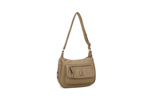 GESSY PU LEATHER CROSSBODY BAG IN APRICOT