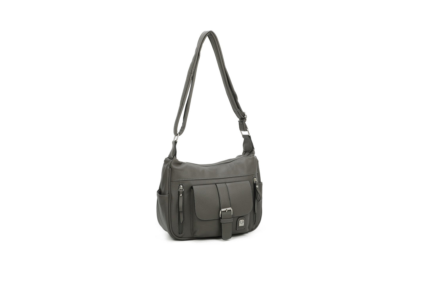 GESSY LARGE CAPACITY PU HANDBAG IN GREY