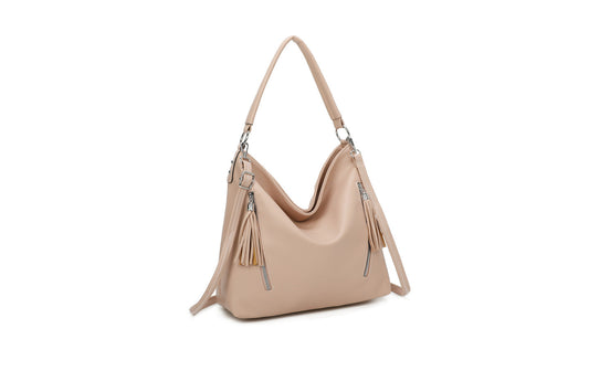 GESSY DOUBLE SIDE ZIP STYLISH HANDBAG IN PINK