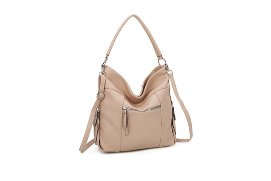 GESSY FRONT ZIP STYLISH HANDBAG IN PINK