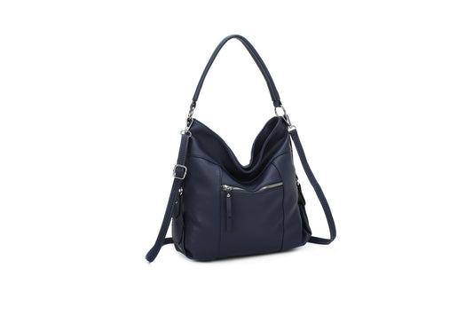 GESSY FRONT ZIP STYLISH HANDBAG IN BLUE