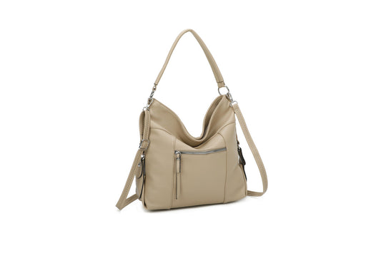 GESSY FRONT ZIP STYLISH HANDBAG IN APRICOT