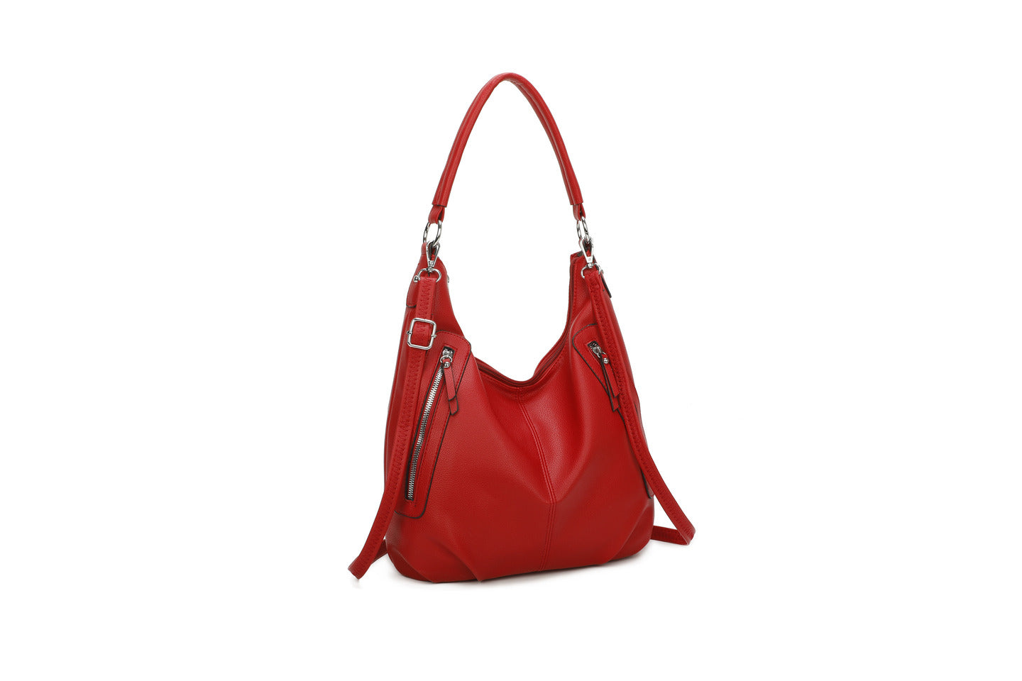 GESSY DOUBLE SIDE ZIP HANDBAG IN RED