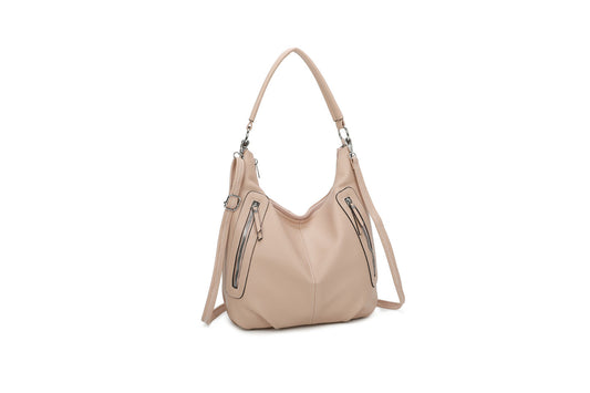 GESSY DOUBLE SIDE ZIP HANDBAG IN PINK