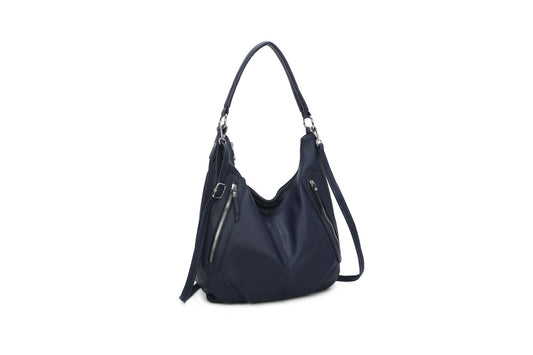 GESSY DOUBLE SIDE ZIP HANDBAG IN BLUE