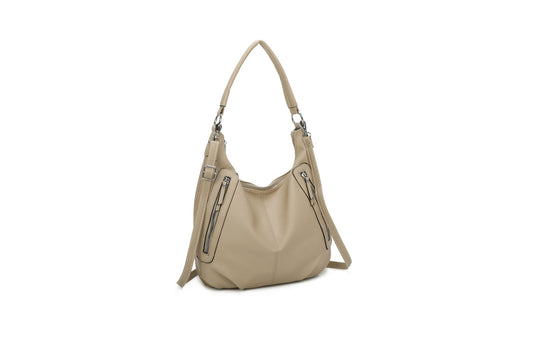 GESSY DOUBLE SIDE ZIP HANDBAG IN APRICOT