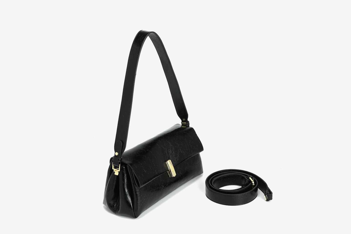 GESSY TWIST LOCK FLAP SHOULDER BAG