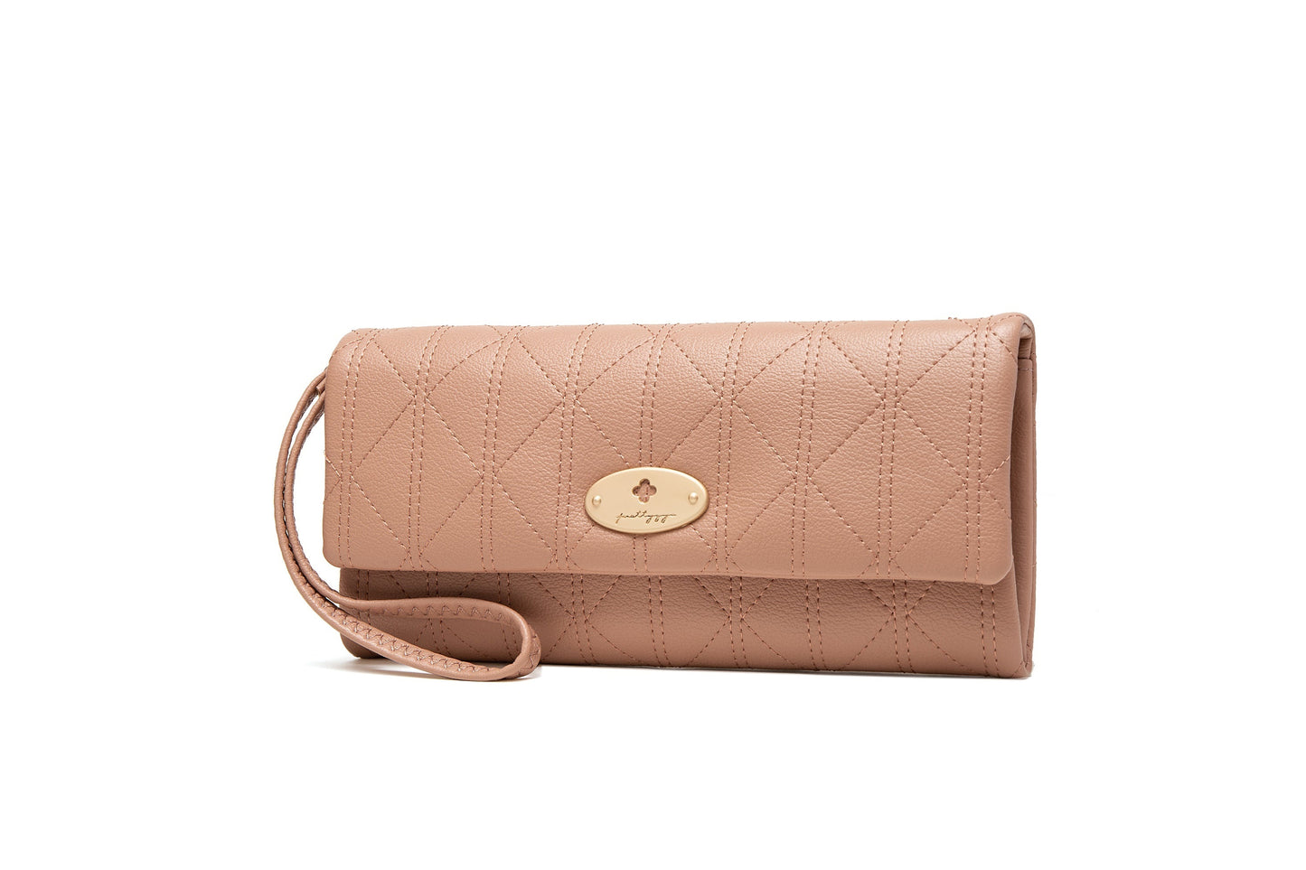 GESSY MESH PATTERNED FLAP PURSE IN COFFEE