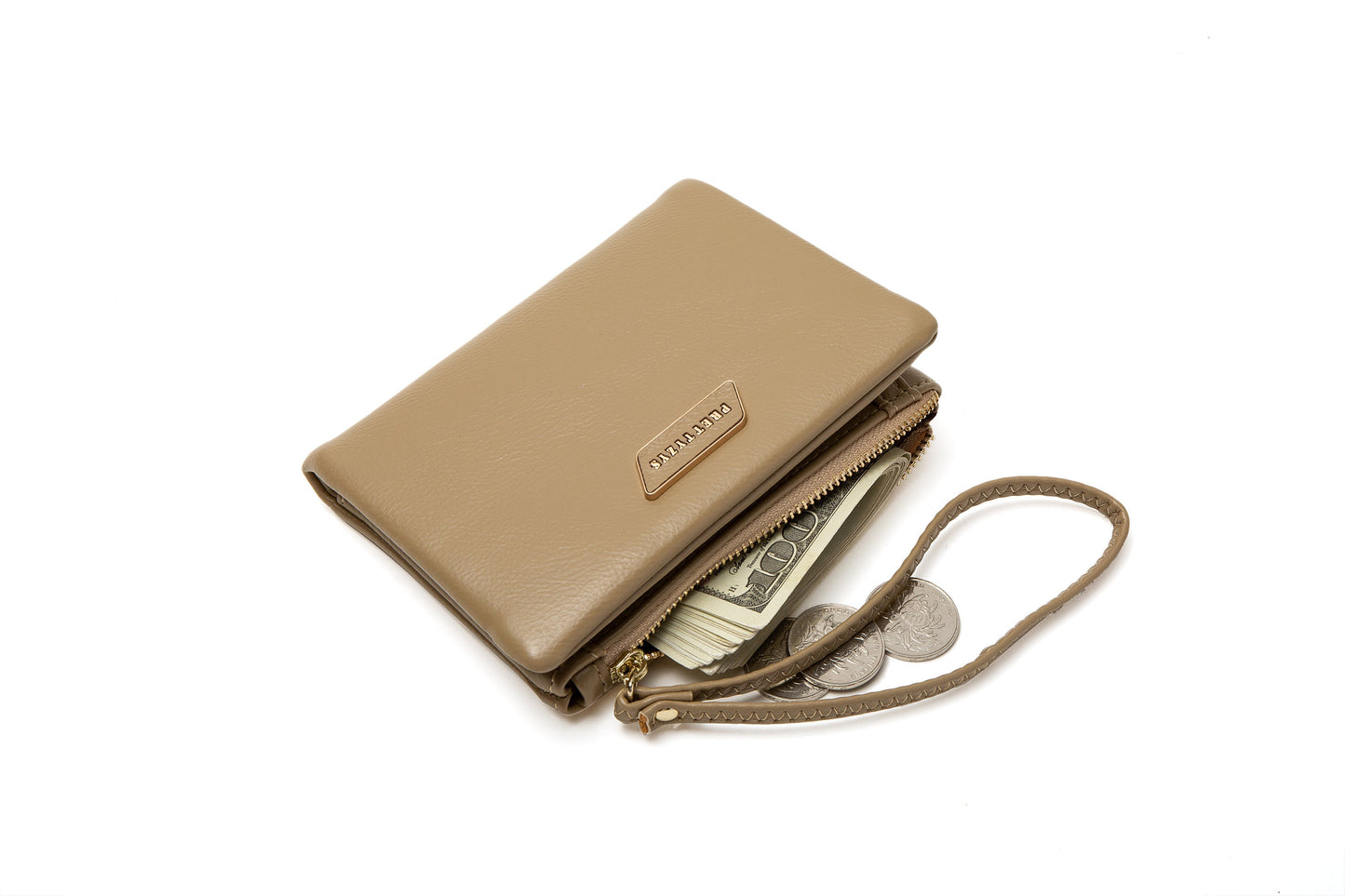GESSY RECTANGULAR CLUTCH PURSE IN APRICOT