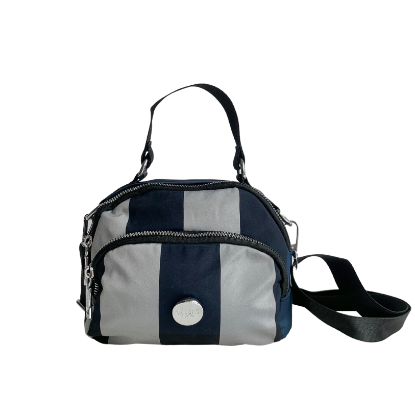 GESSY NYLON CHECKERED SMALL CROSSBODY BAG IN BLUE