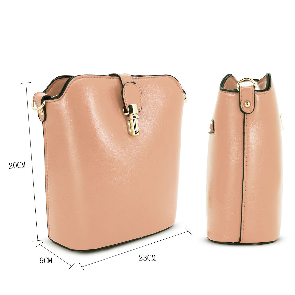 GESSY SLEEK VEGAN LEATHER LOOP LOCKER HANDBAG IN PINK
