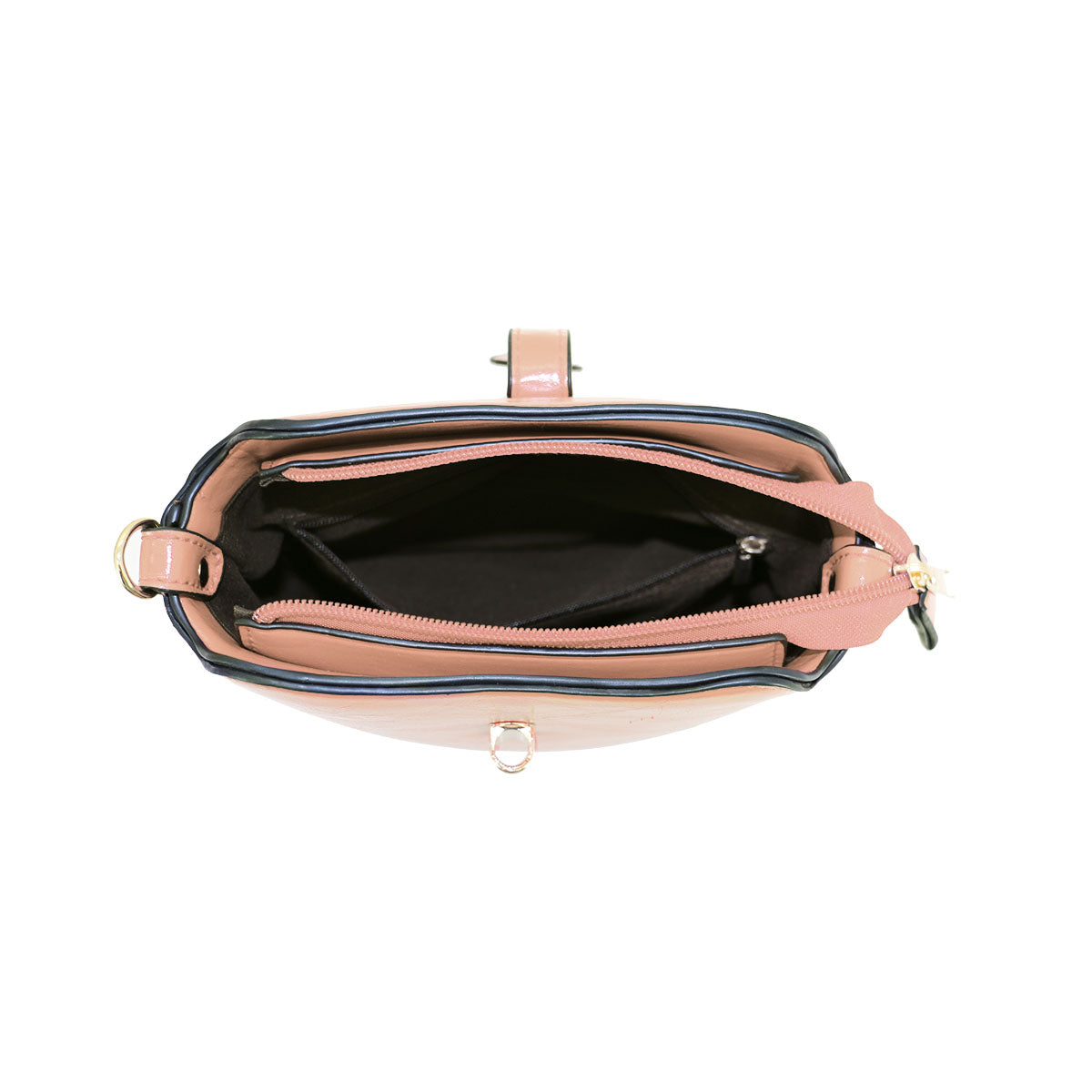 GESSY SLEEK VEGAN LEATHER LOOP LOCKER HANDBAG IN PINK