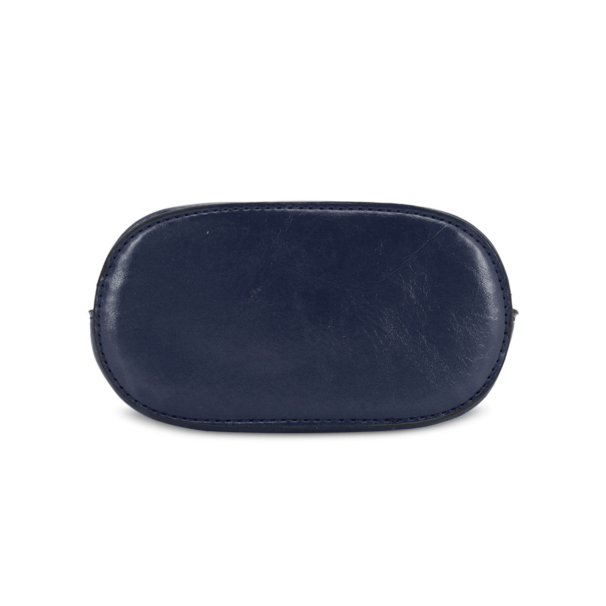 GESSY SLEEK VEGAN LEATHER LOOP LOCKER HANDBAG IN NAVY