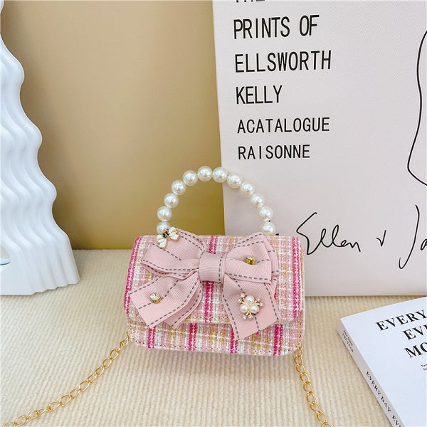 GESSY BUTTERFLY KID HANDBAGS WITH PEARL HANDLE