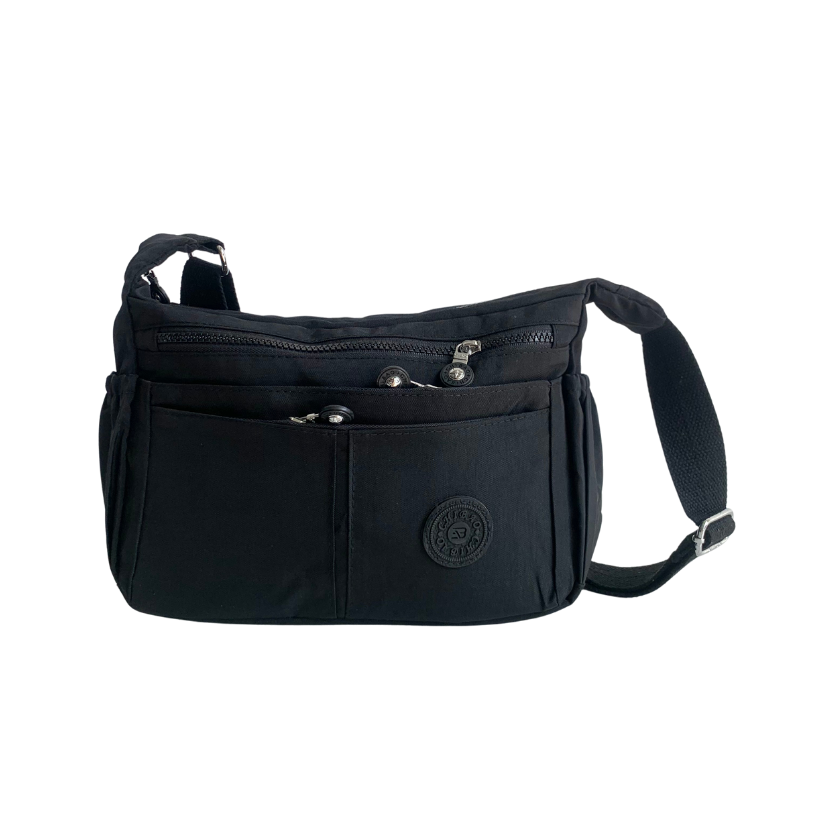 GESSY NYLON MULTIFUCTIONAL CROSSBODY BAG IN BLACK