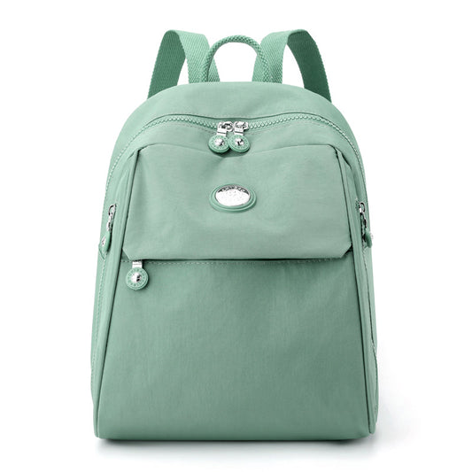 GESSY NYLON MULTI-LAYER WATERPROOF BACKPACK IN L.GREEN