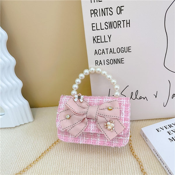 GESSY BUTTERFLY KID HANDBAGS WITH PEARL HANDLE
