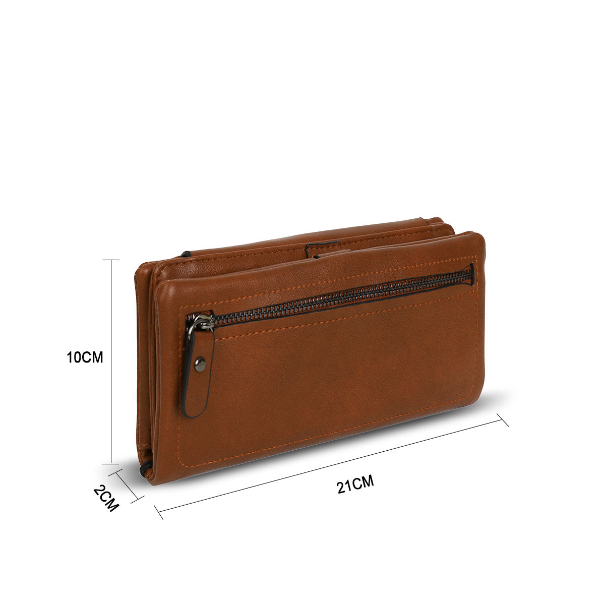 GESSY RECTANGULAR PURSE WITH LANYARD IN BROWN