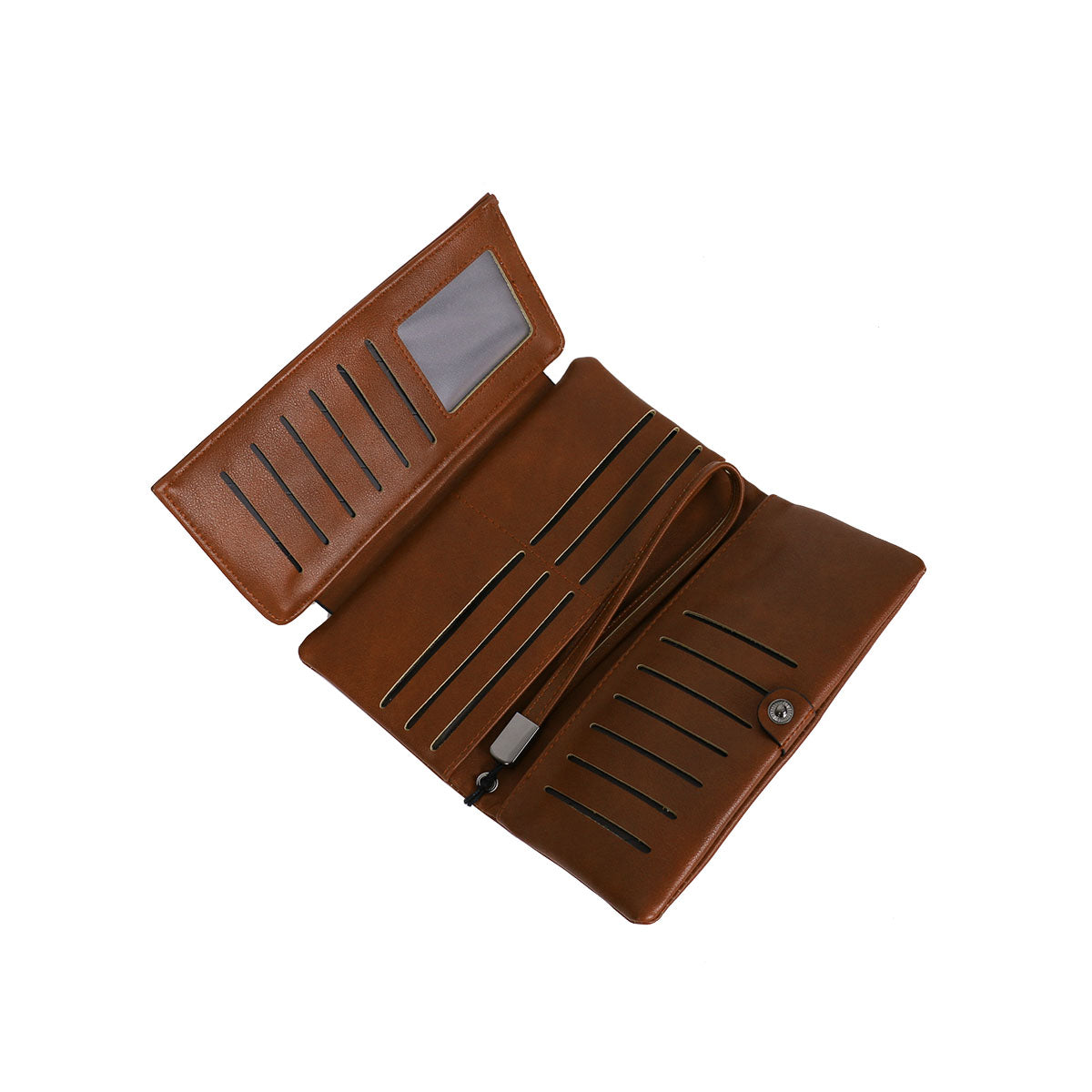 GESSY RECTANGULAR PURSE WITH LANYARD IN BROWN