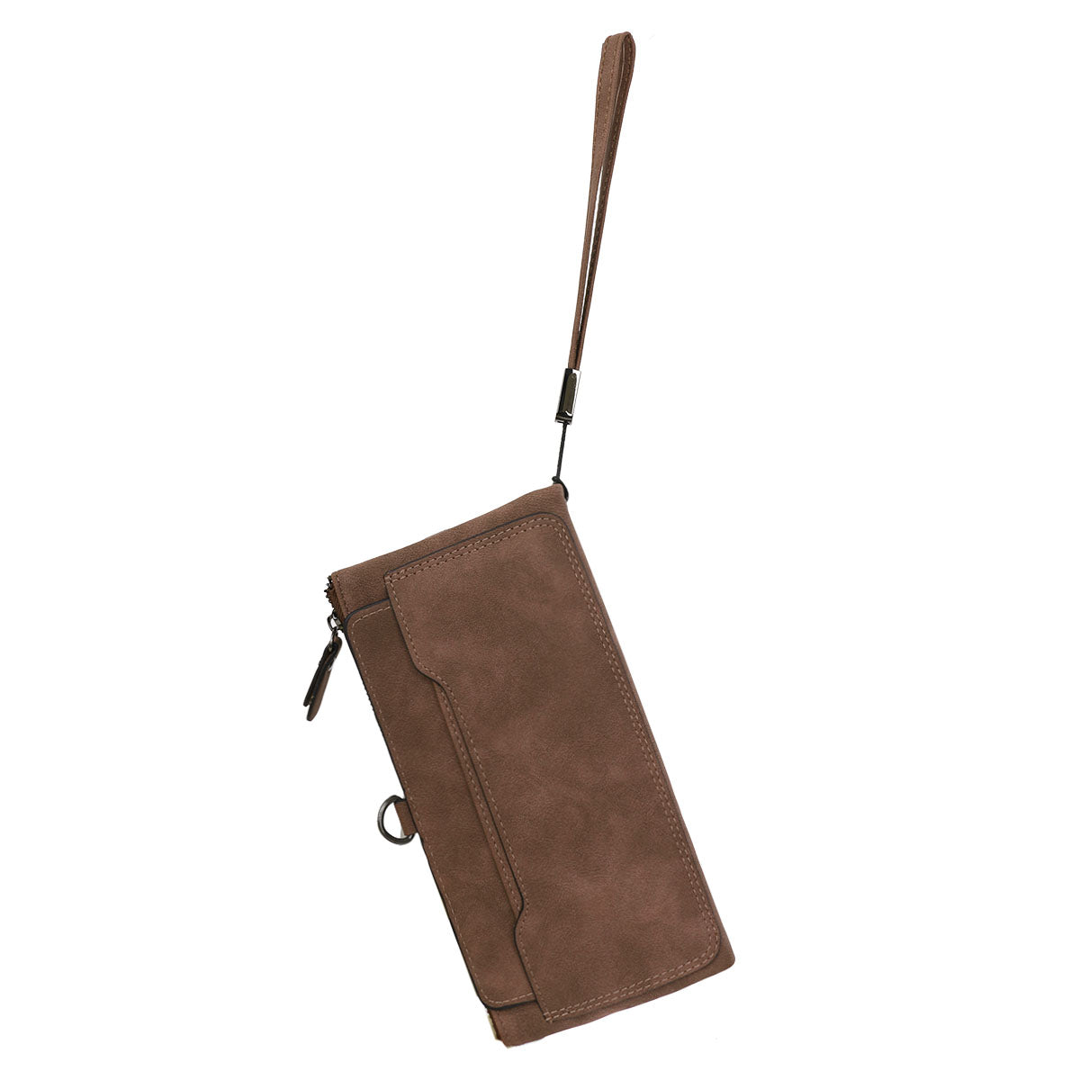 GESSY LONG PURSE IN COFFEE WITH LANYARD