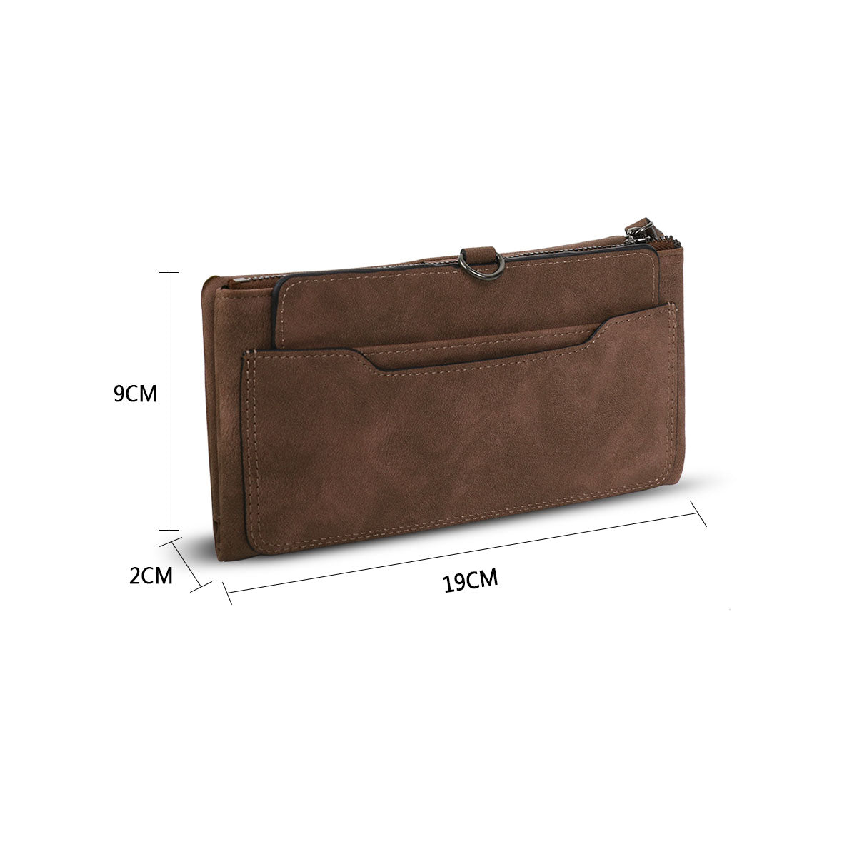 GESSY LONG PURSE IN COFFEE WITH LANYARD