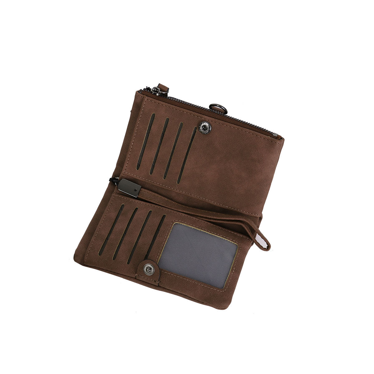 GESSY SHORT PURSE MULTI-LAYER CARD HOLDER IN COFFEE