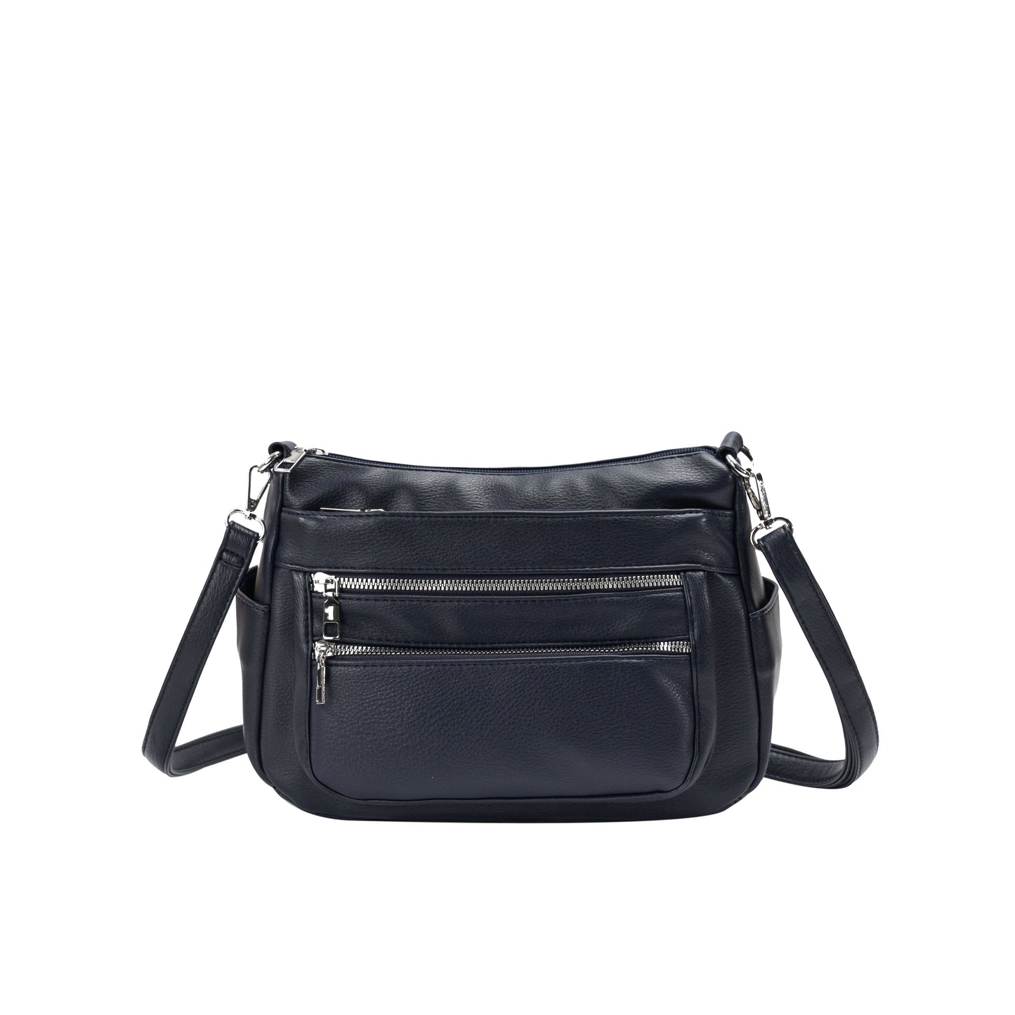 GESSY MULTI-LAYER FRONT ZIP CROSSBODY BAG IN BLUE