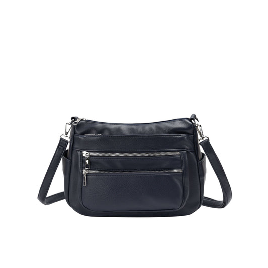 GESSY MULTI-LAYER FRONT ZIP CROSSBODY BAG IN BLUE