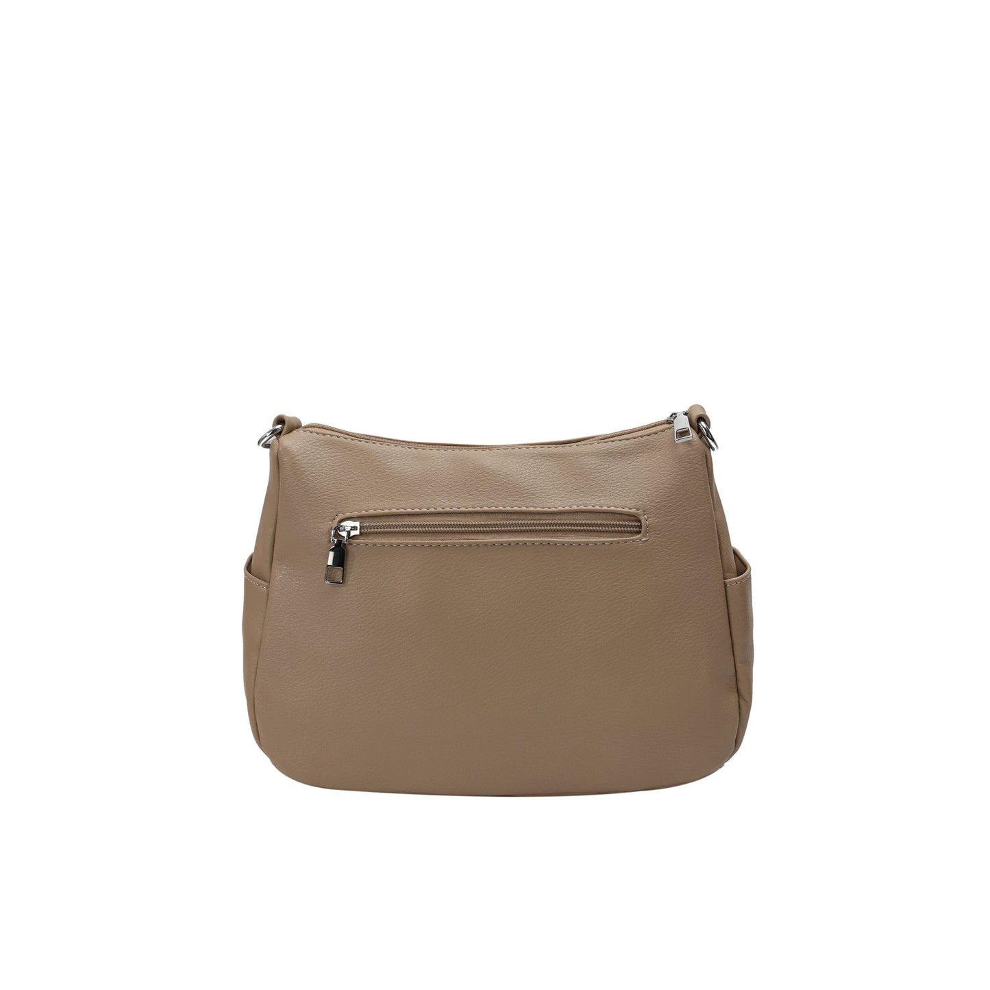 GESSY MULTI-LAYER FRONT ZIP CROSSBODY BAG IN APRICOT