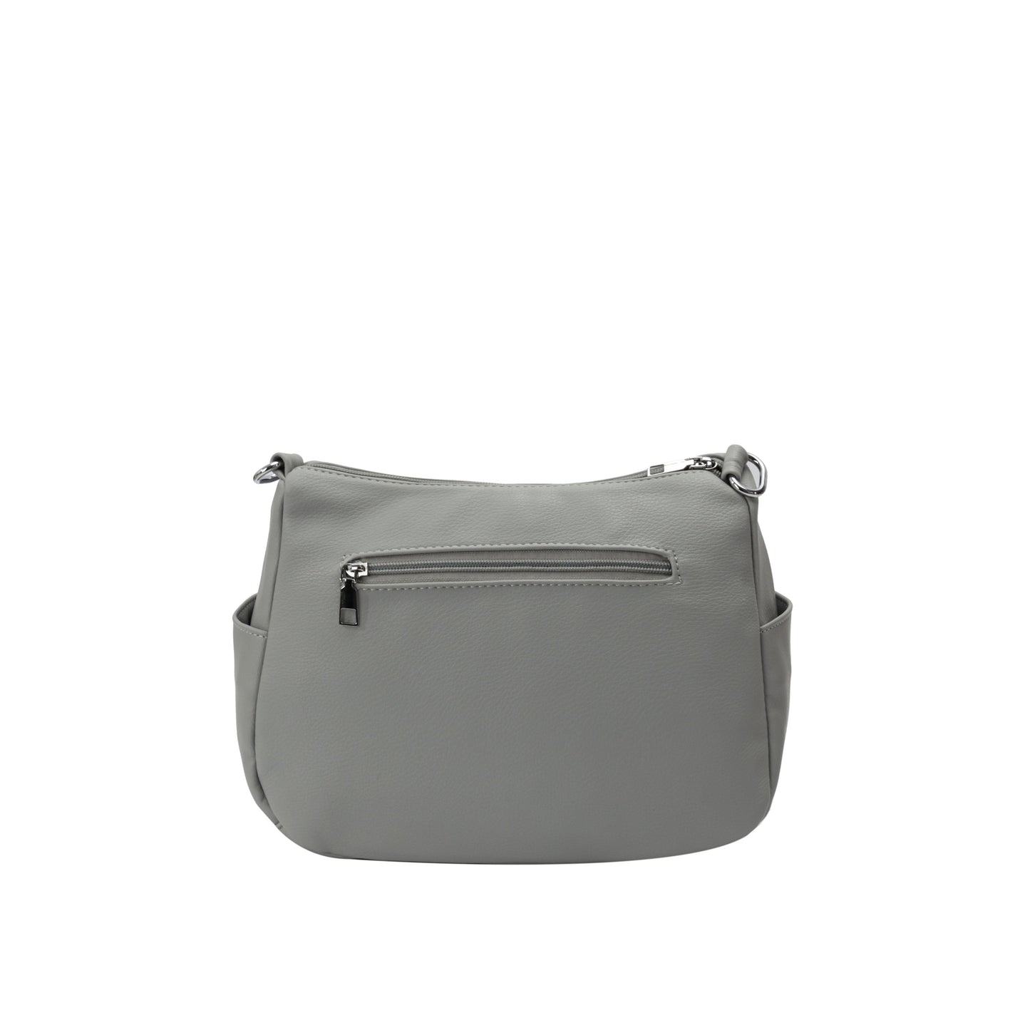 GESSY MULTI-LAYER FRONT ZIP CROSSBODY BAG IN GREY