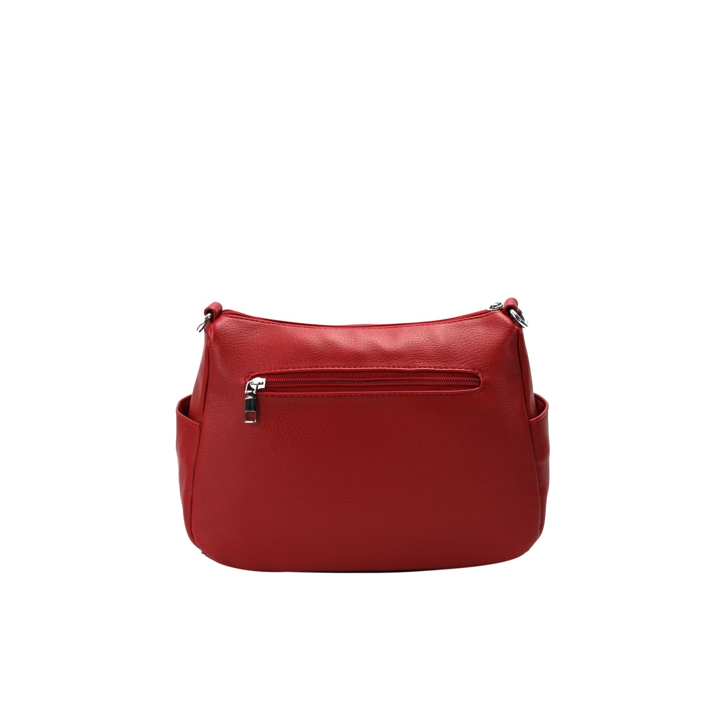 GESSY MULTI-LAYER FRONT ZIP CROSSBODY BAG IN RED