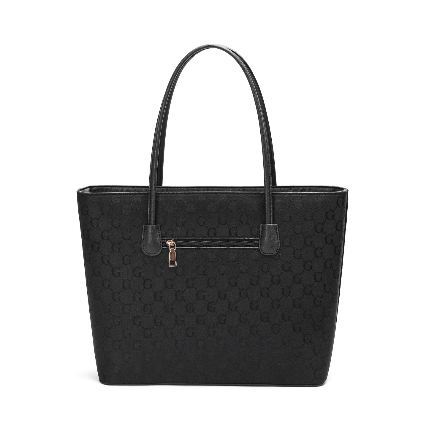 GESSY BOW DETAIL LOGO PRINT HANDBAG SET IN BLACK